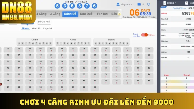 Chơi 4 càng rinh ưu đãi lên đến 9000