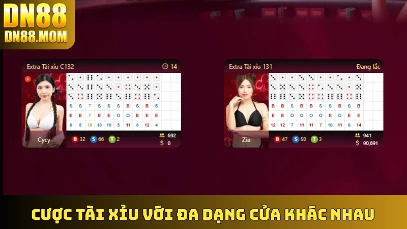 Cược Tài Xỉu với đa dạng cửa khác nhau