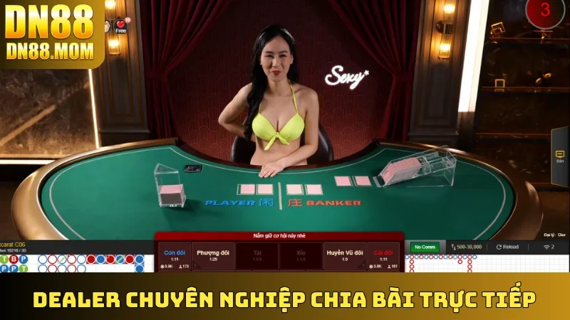 Dealer chuyên nghiệp chia bài trực tiếp