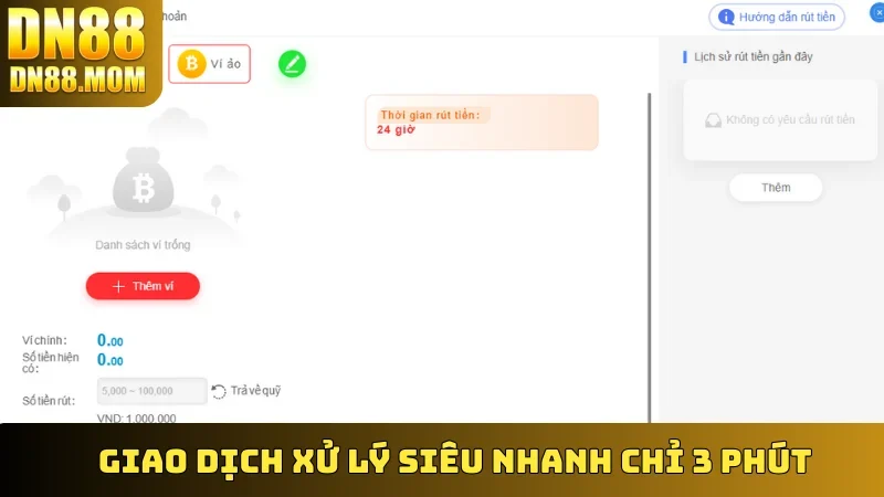 Giao dịch xử lý siêu nhanh chỉ 3 phút