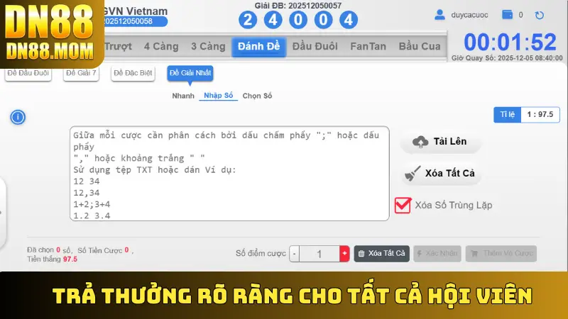 Trả thưởng rõ ràng cho tất cả hội viên