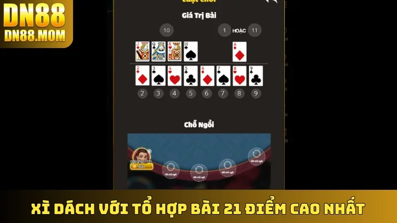 Xì Dách với tổ hợp bài 21 điểm cao nhất